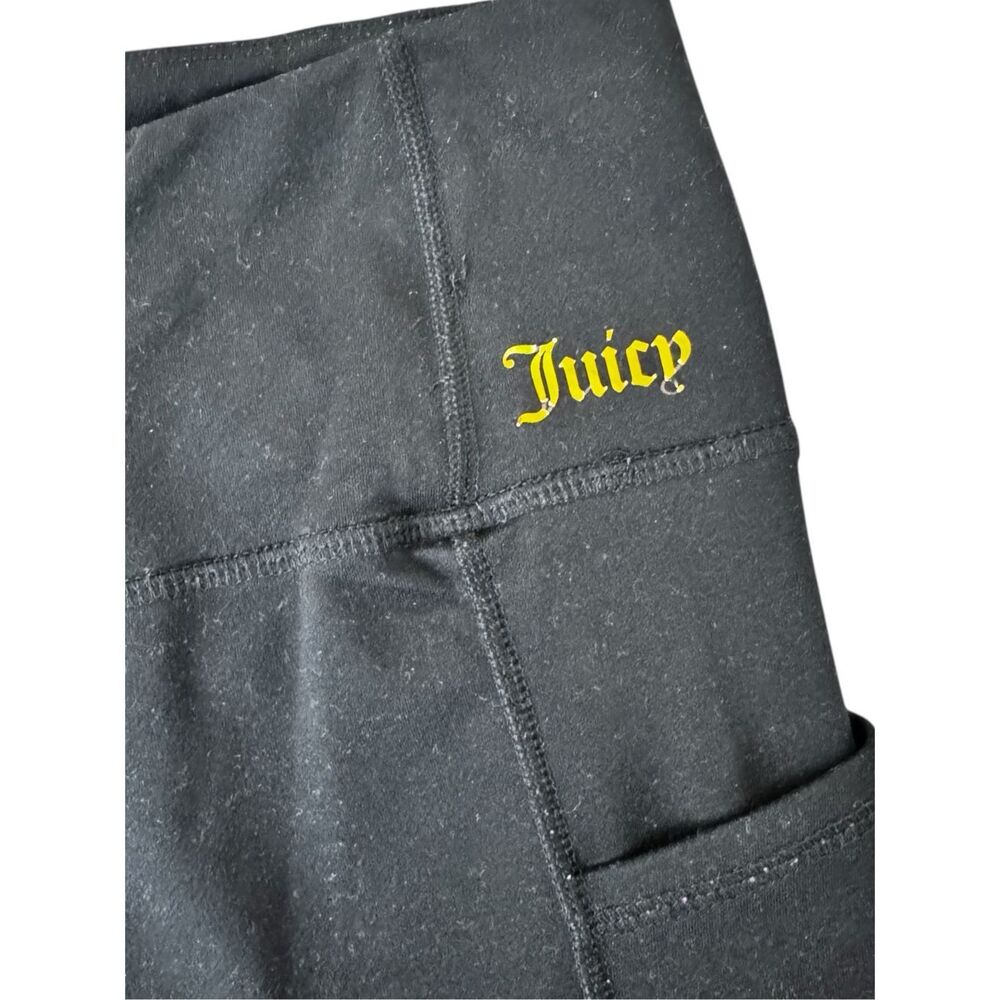 Juicy Couture Y2K Black Gold Bling Label Cropped Ankle Pants Size Large